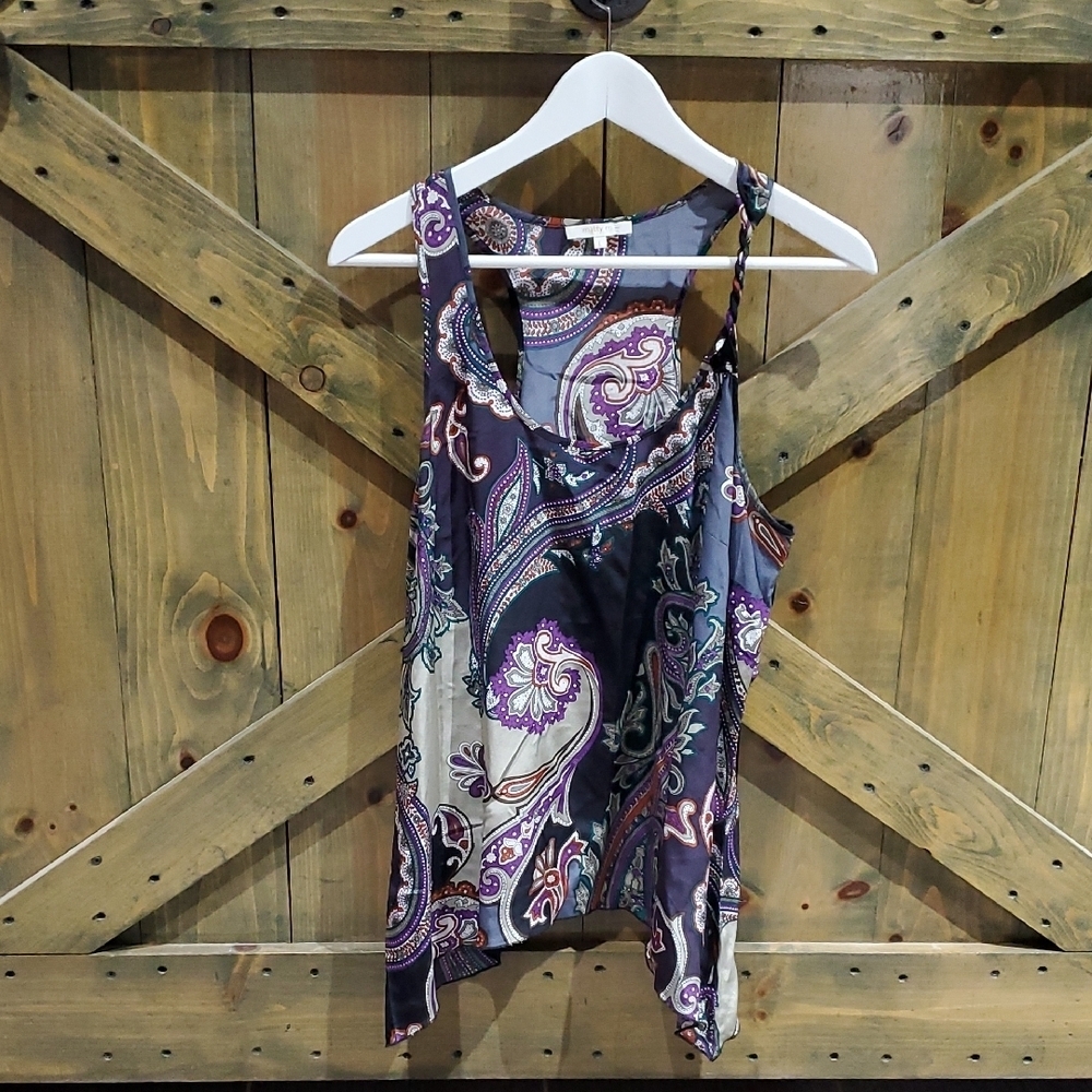 Matty M Asymmetrical Purple and Pink Tank Top